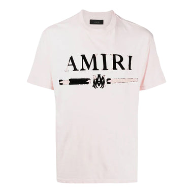 AMIRI- Logo Bar-Print T-Shirt - PINK